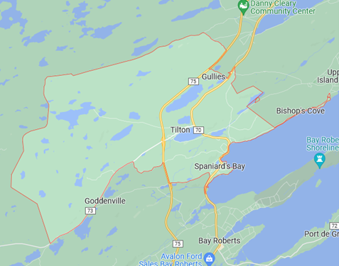 Example of a big rural postal code in Newfoundland and Labrador A0A 3X0