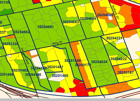 Overlap of Postal Codes and Dissemination Areas in Toronto. Queen West and Roncesvalles neighbourhoods